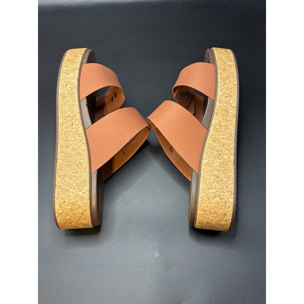 Crocs Brooklyn Cork Strappy Buckle Literide Beach VacayBrown/Rust Women's Size 8 - Picture 6 of 9